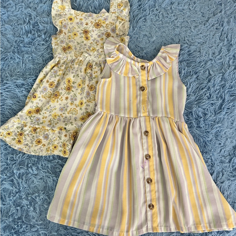 Striped and Floral Kids Dresses Set